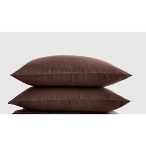 Quince European Linen Sham Set Standard 20X26 Espresso NWOT #38